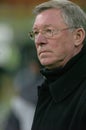 The coach of Manchester ,Sir Alex Ferguson, before the match Royalty Free Stock Photo